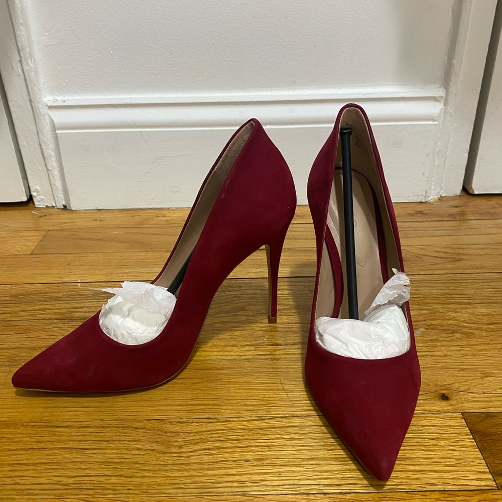 Aldo Dark Red Suede Stilettos